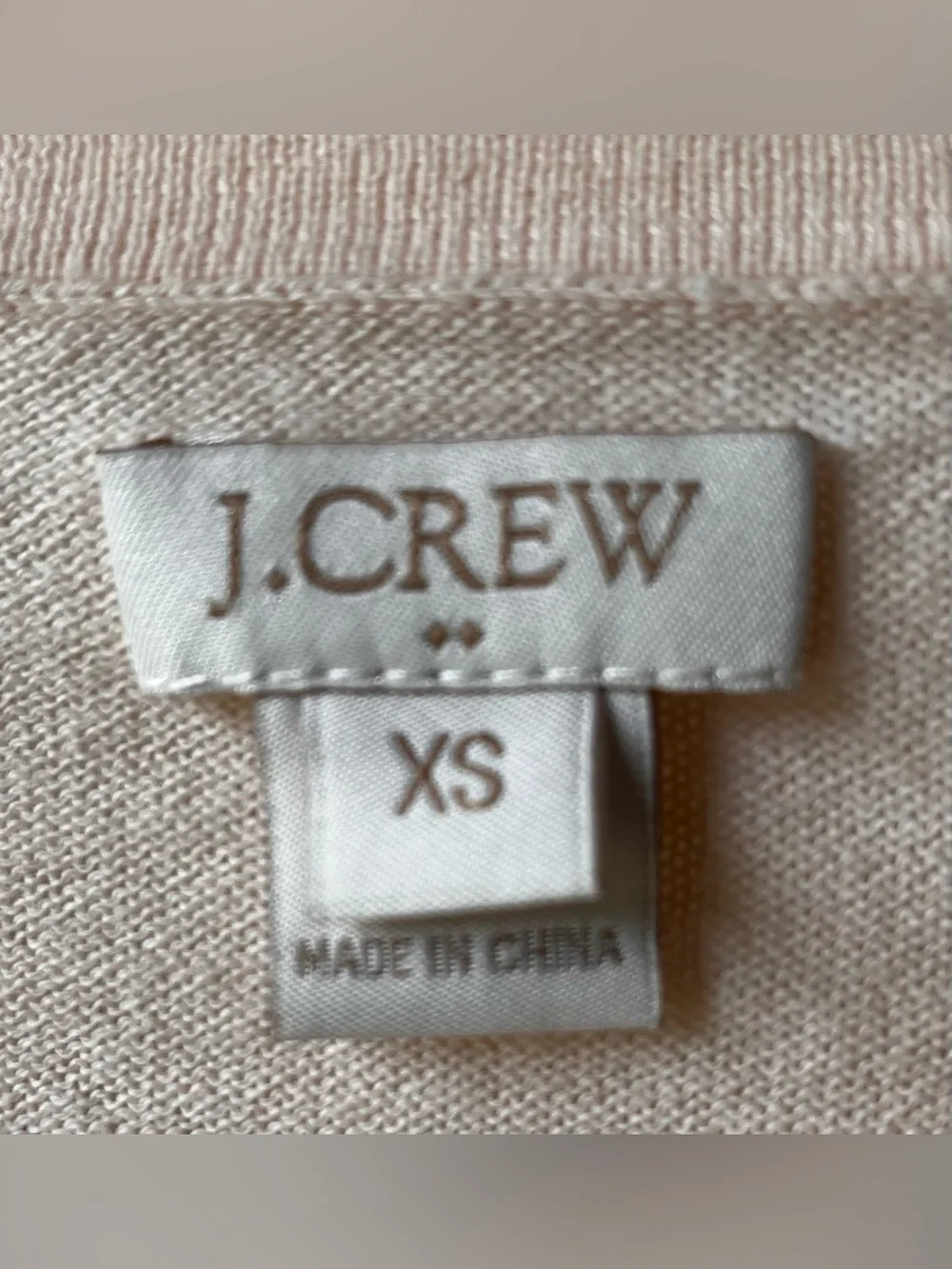 J.Crew Blush Pink 100% Cotton Crewneck Sweater XS Classic Preppy
